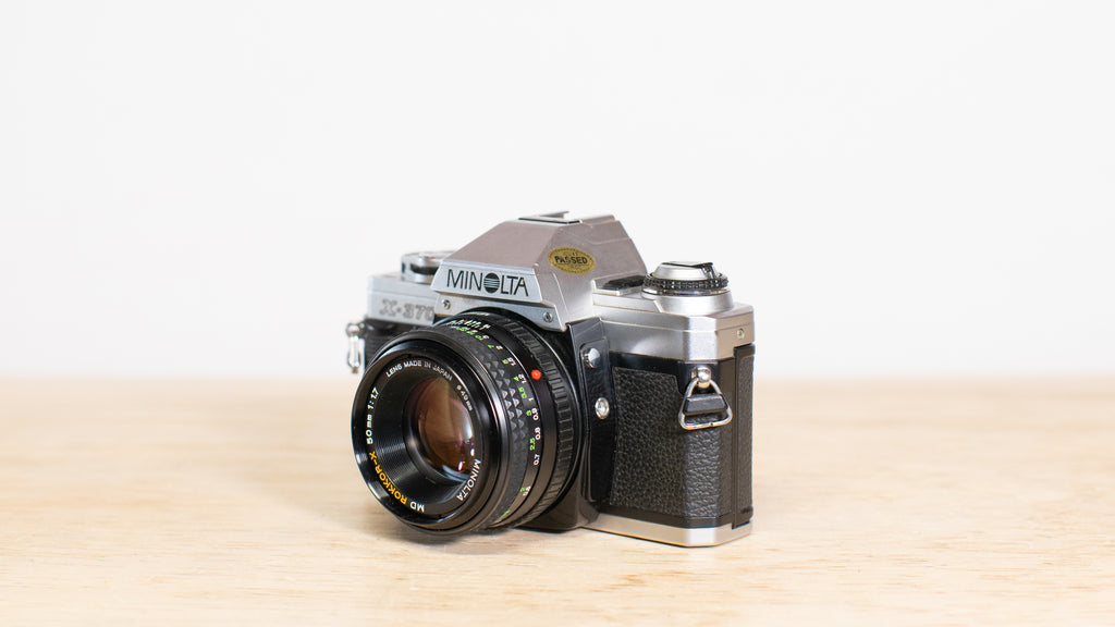 Minolta X-370 35mm film camera with Minolta Rokkor-X 50mm